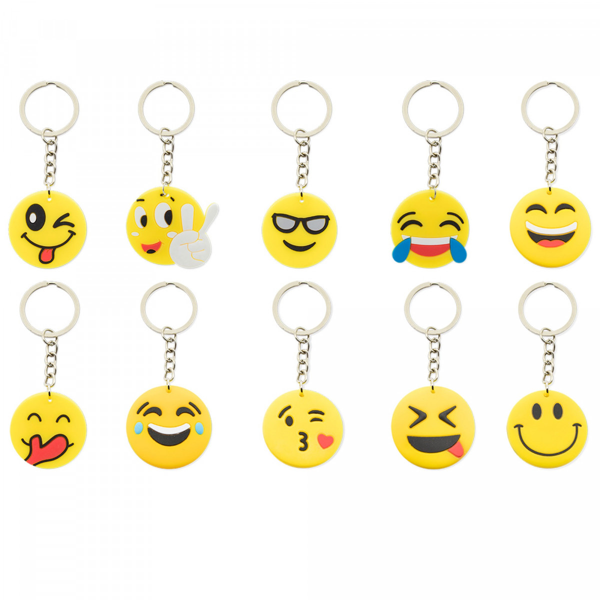 Porte-clés Emoji Amusants – Ensemble de 10 Unités