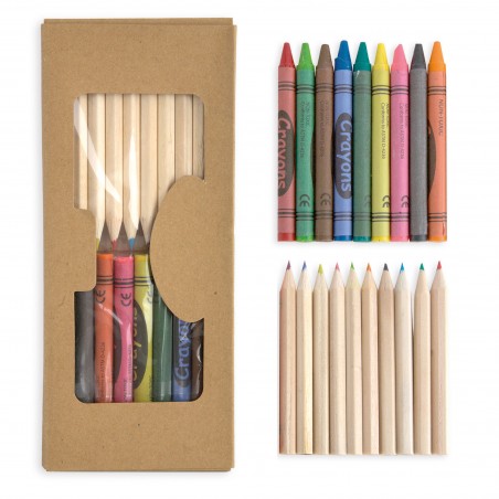 Set 10 crayons de couleur et cires