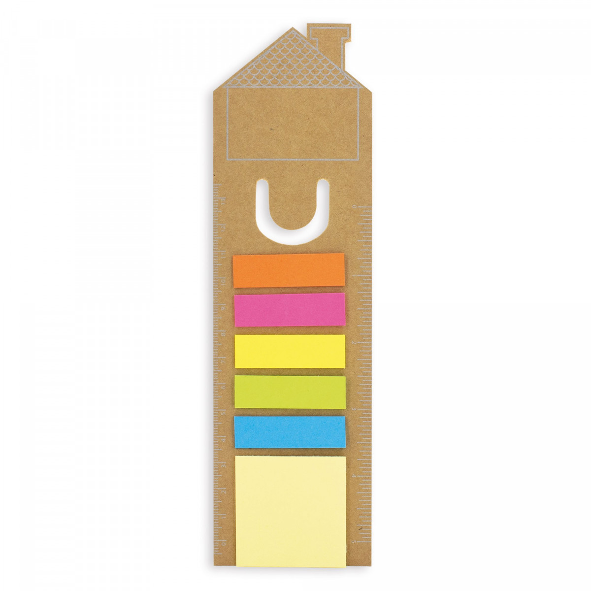 Marqueur de notes autocollantes de couleurs et deux règles