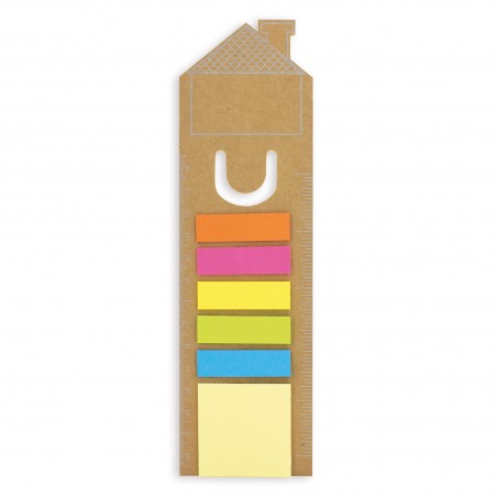 Marqueur de notes autocollantes de couleurs et deux règles