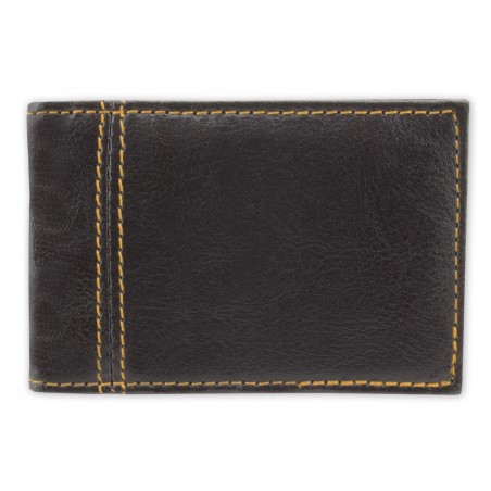 Porte-cartes en simili cuir noir au design élégant et pratique