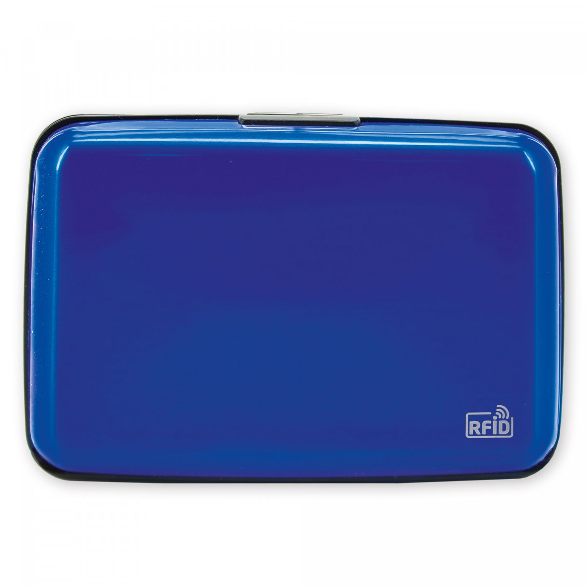 Porte-cartes accordéon en aluminium bleu