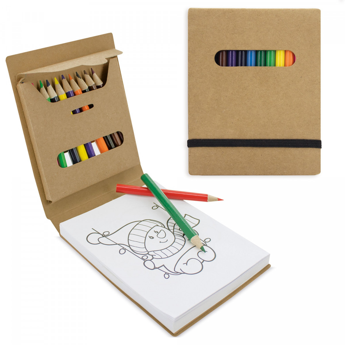 Cahier avec crayons de couleur et dessins à colorier Le cadeau parfait pour les plus créatifs