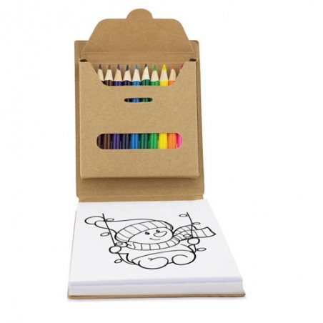 Cahier avec crayons de couleur et dessins à colorier Le cadeau parfait pour les plus créatifs