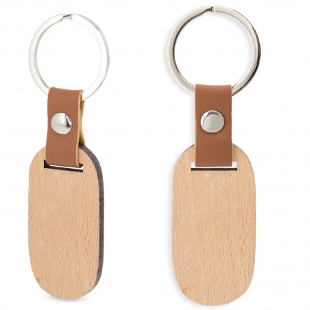 Porte-clés en Bois et Similicuir Un Détail Élégant et Naturel