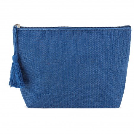 Trousse de toilette à pampilles en jute laminé