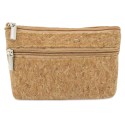 Porte-monnaie en liège double zip naturel