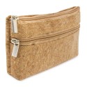 Porte-monnaie en liège double zip naturel