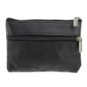 Portefeuille en simili cuir noir avec double fermeture éclair Élégance et fonctionnalité dans un design compact