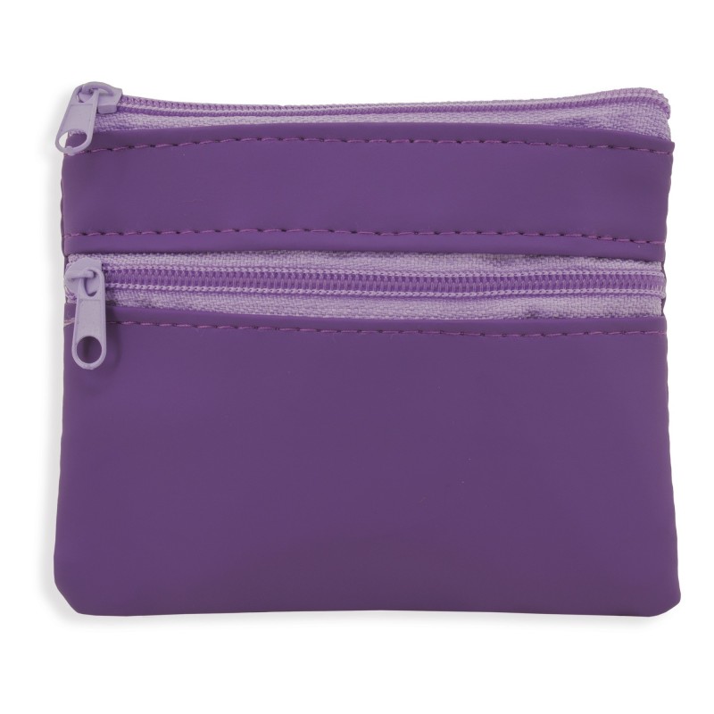 Petit porte monnaie violet à fermetures éclair