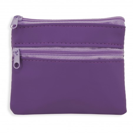 Petit porte monnaie violet à fermetures éclair