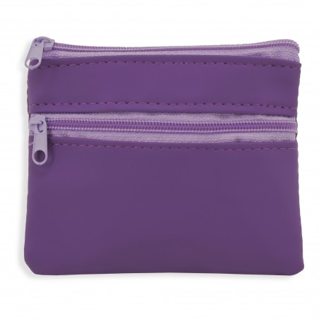 Portefeuille violet avec fermetures éclair