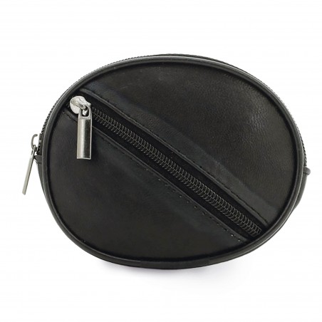 Porte-clés en cuir rond