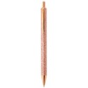 Stylo en Métal avec Finition Glitter Encapsulé : Couleurs Argent et Or Rose