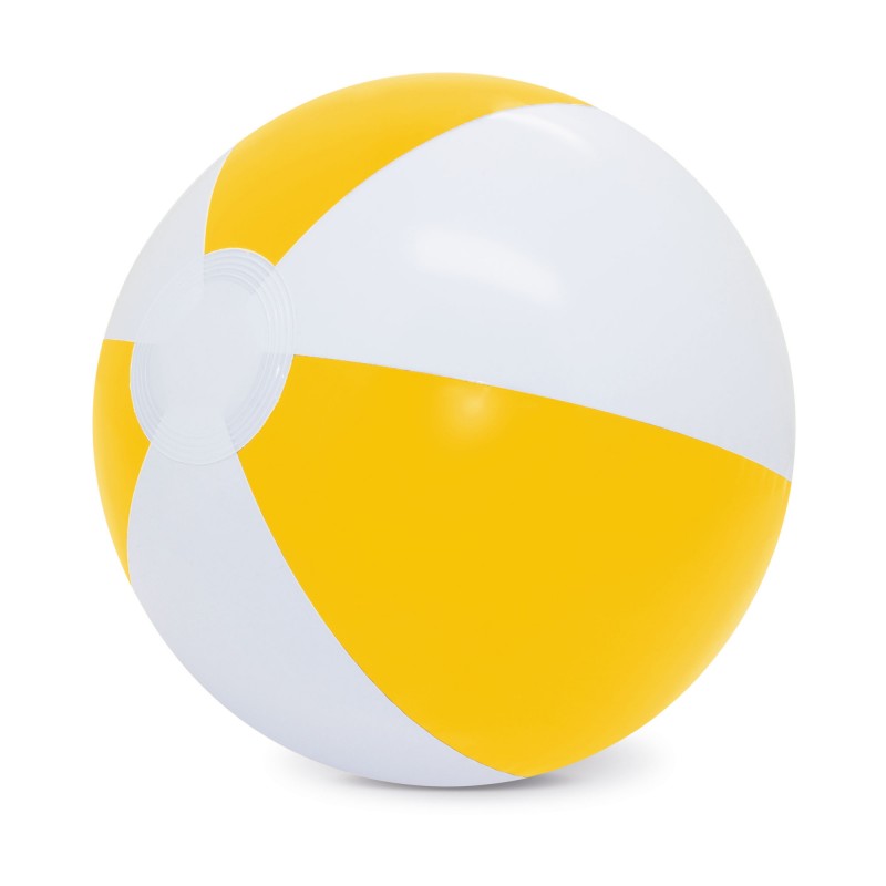 Balle de plage blanche et jaune