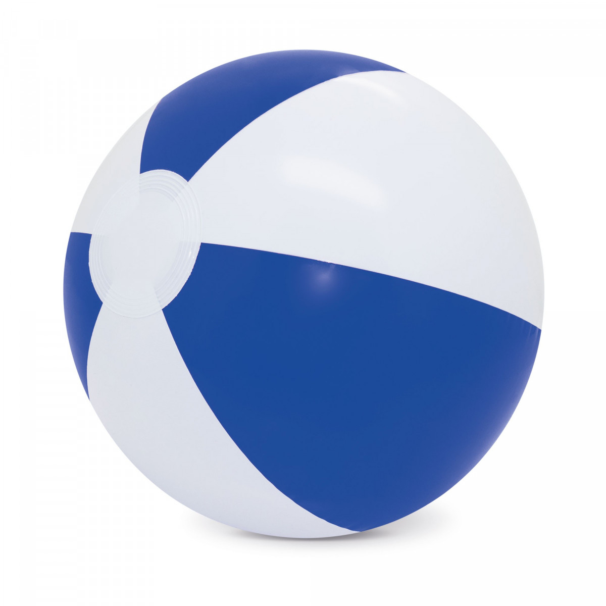 Balle de plage blanche et bleue