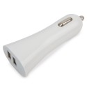 Chargeur de voiture double usb blanc