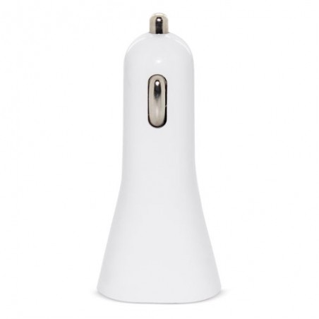Chargeur de voiture double usb blanc