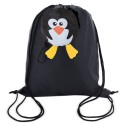 Sac à dos pliable enfant avec design de pingouin, détail original pour fêtes et événements.