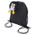 Sac à dos pliable enfant avec design de pingouin, détail original pour fêtes et événements.