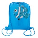 Mochila pour enfants bleue pliable en forme de poisson