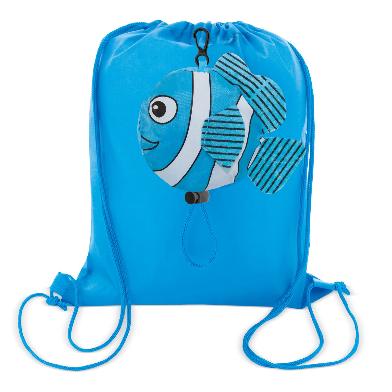 Mochila pour enfants bleue pliable en forme de poisson