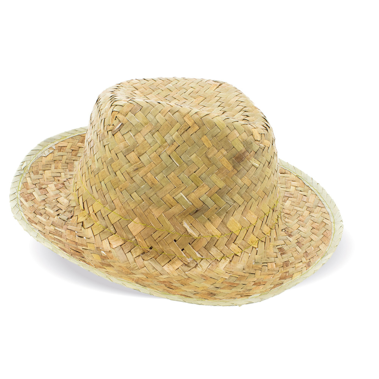 Chapeau en paille verdâtre