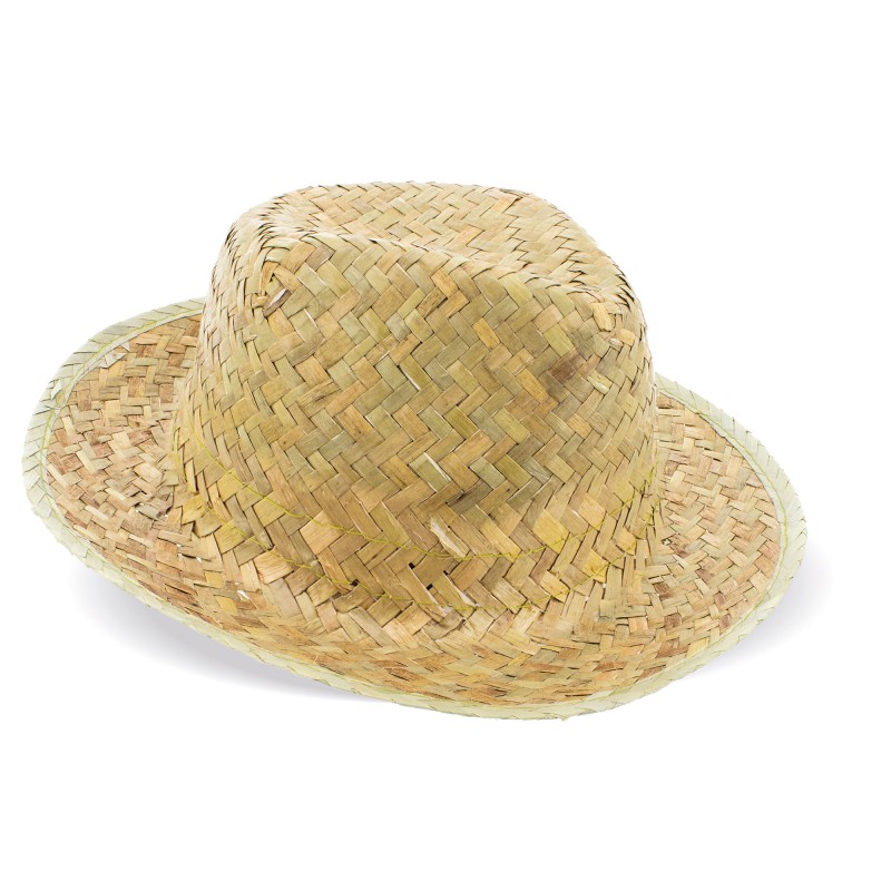 Chapeau en paille verdâtre