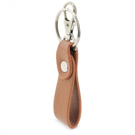 Porte-clés en polyuréthane marron avec mousqueton élégant et pratique
