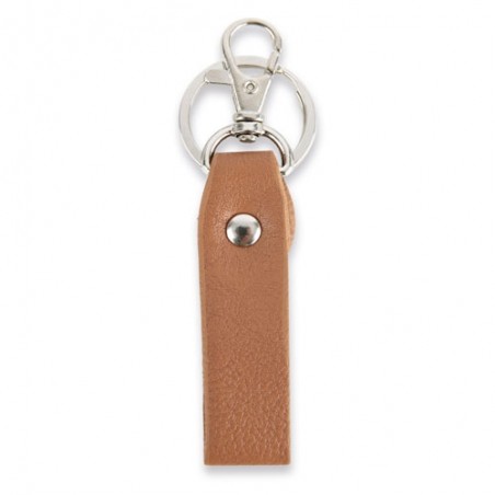 Porte-clés en polyuréthane marron avec mousqueton élégant et pratique
