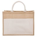 Sac en jute laminé et coton avec poche extérieure