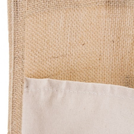 Sac en jute laminé et coton avec poche extérieure