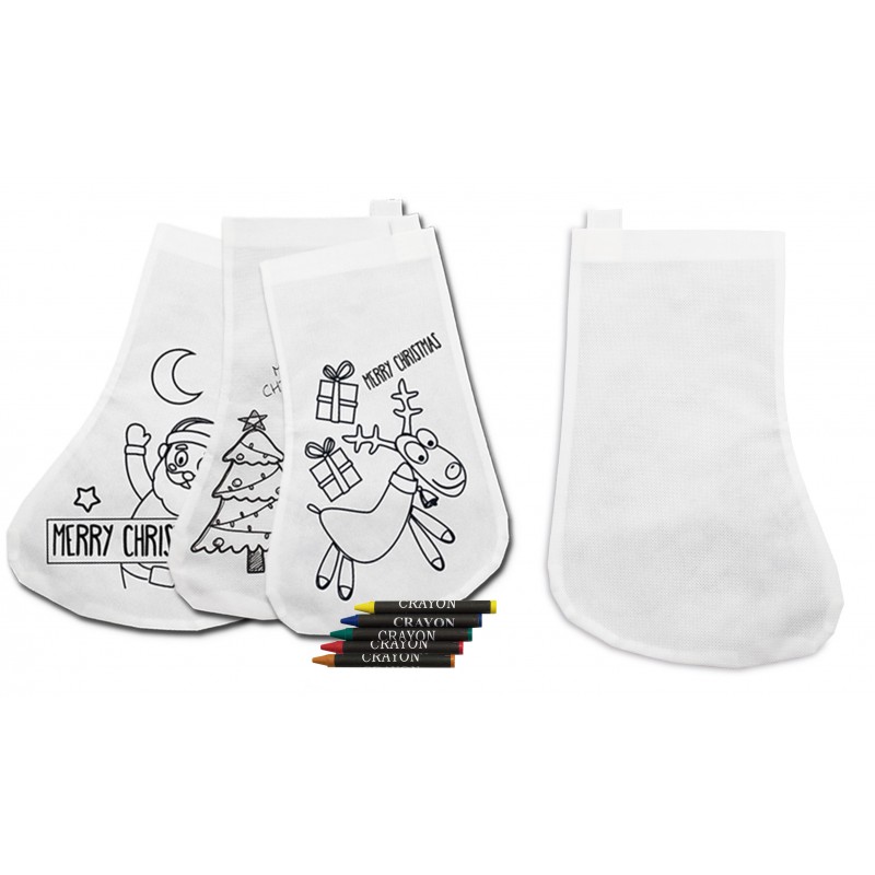 Lot De 10 Chaussettes De Noël à Colorier Lot De 10 Chaussettes De Noël à Colorier