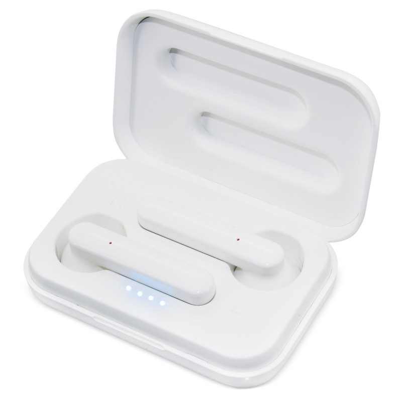 Ecouteurs bluetooth blanc dans la boîte
