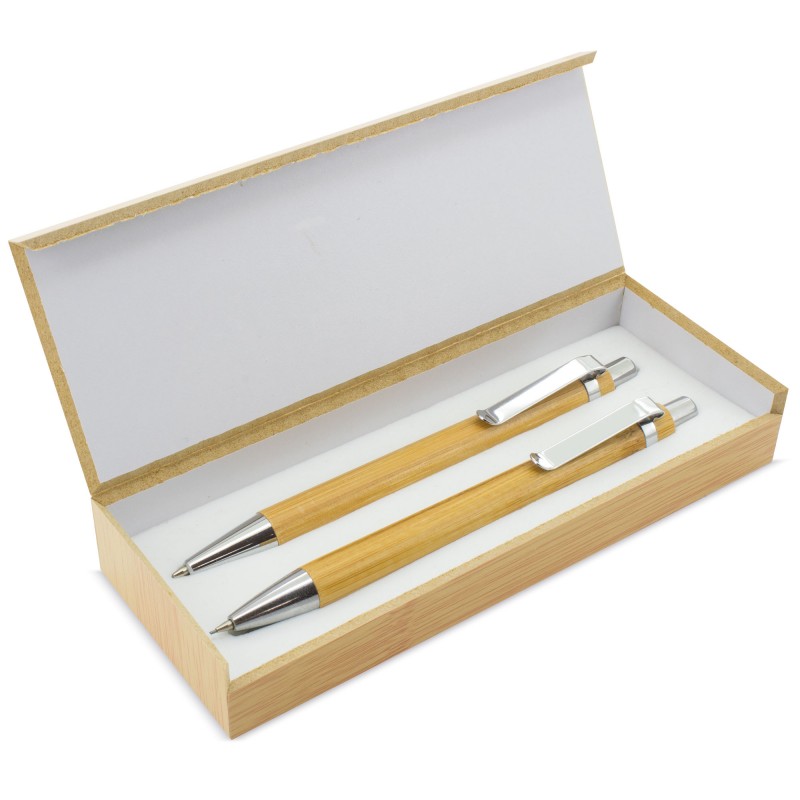 Ensemble stylo et porte mine en bambou Ensemble stylo et porte mine en bambou