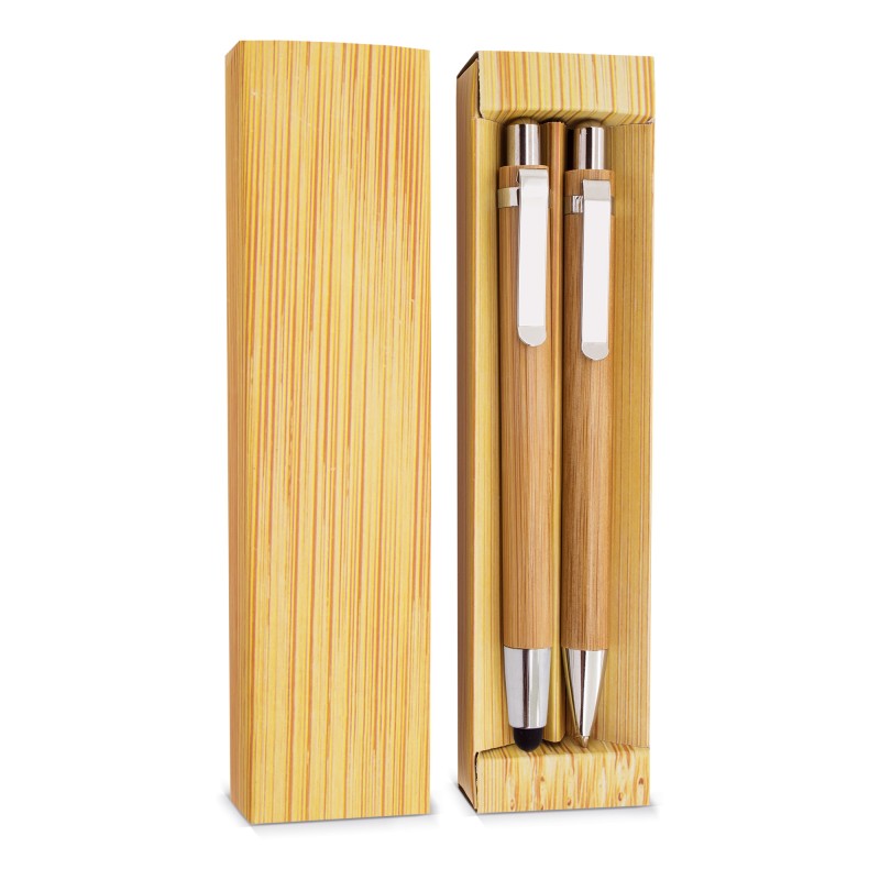 Set de stylo et porte-mine en bambou élastique