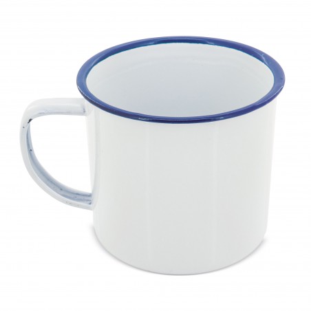 Mug métallique émaillé bord rétro