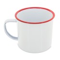 Mug en métal émaillé rétro bordé