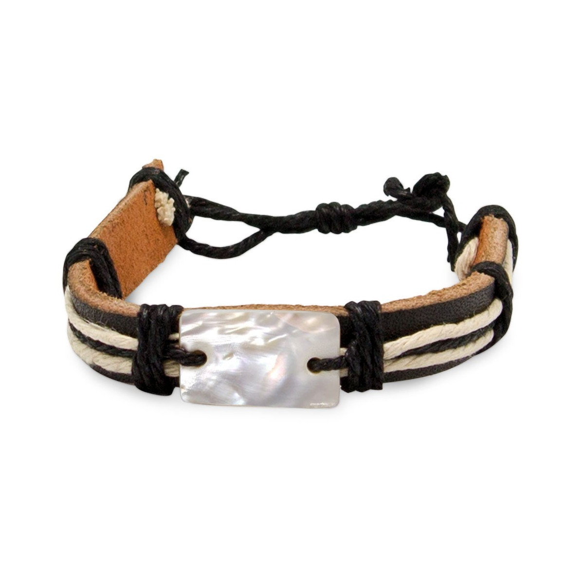 Bracelet cuir nacre
