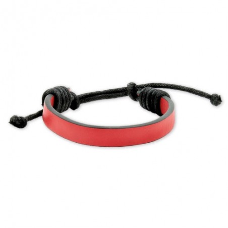 Bracelet réglable en similicuir rouge