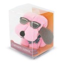 Serviette pour chien rose fluo