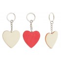 Porte-clés cœur rouge en bois