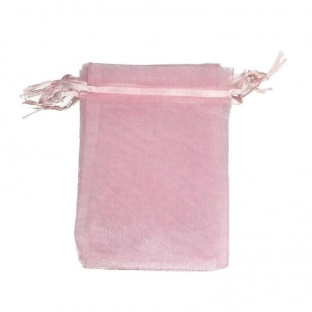 Tire bouchon personnalisé avec adhésif dans un sac en organza rose