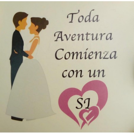 Cahier avec adhésif porte monnaie et stylo présenté dans une boîte spéciale mariage