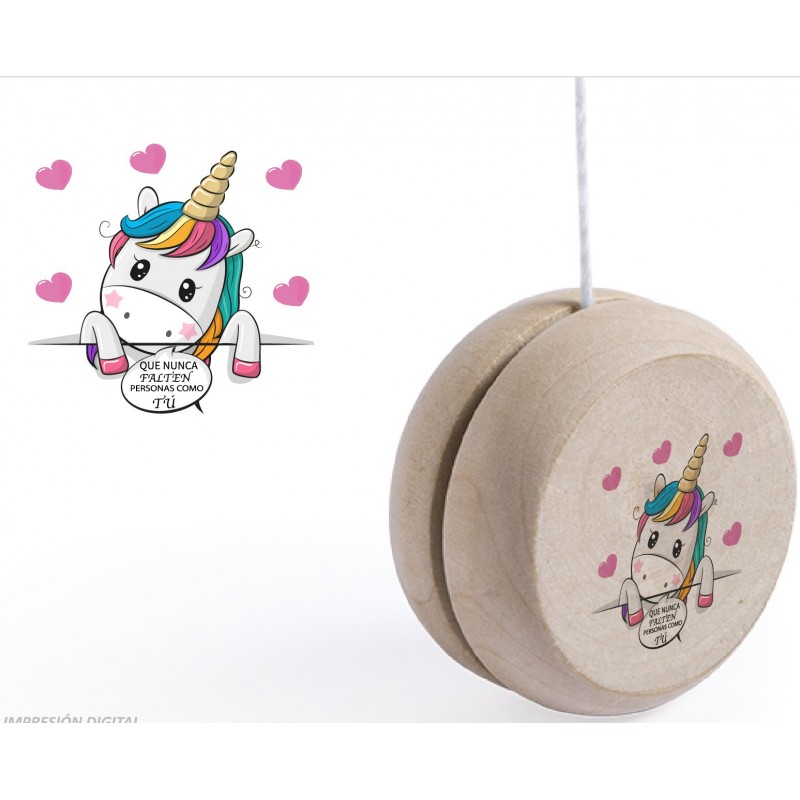 Licorne yoyo en bois pour enfants