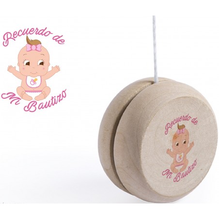 Yo-yo en bois à offrir lors d'un baptême
