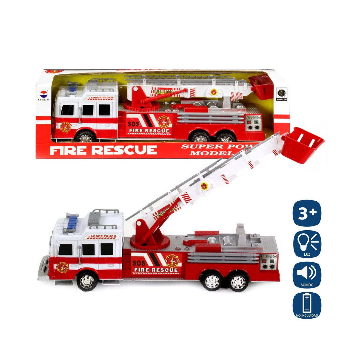 Camion de pompier léger et sécurisé aux obstacles 42 cm