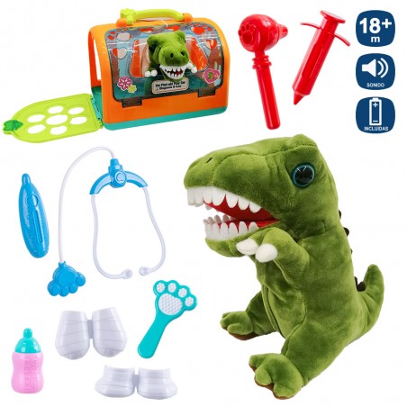 Cage en peluche dinosaure c. acc.essayez-moi 20 cm
