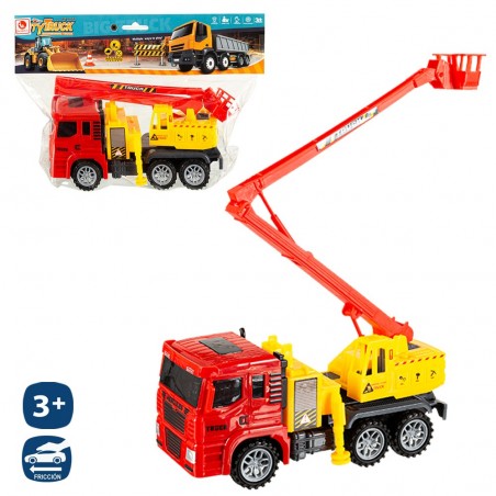 Camion grue a friction 22 x 8 x 11 cm