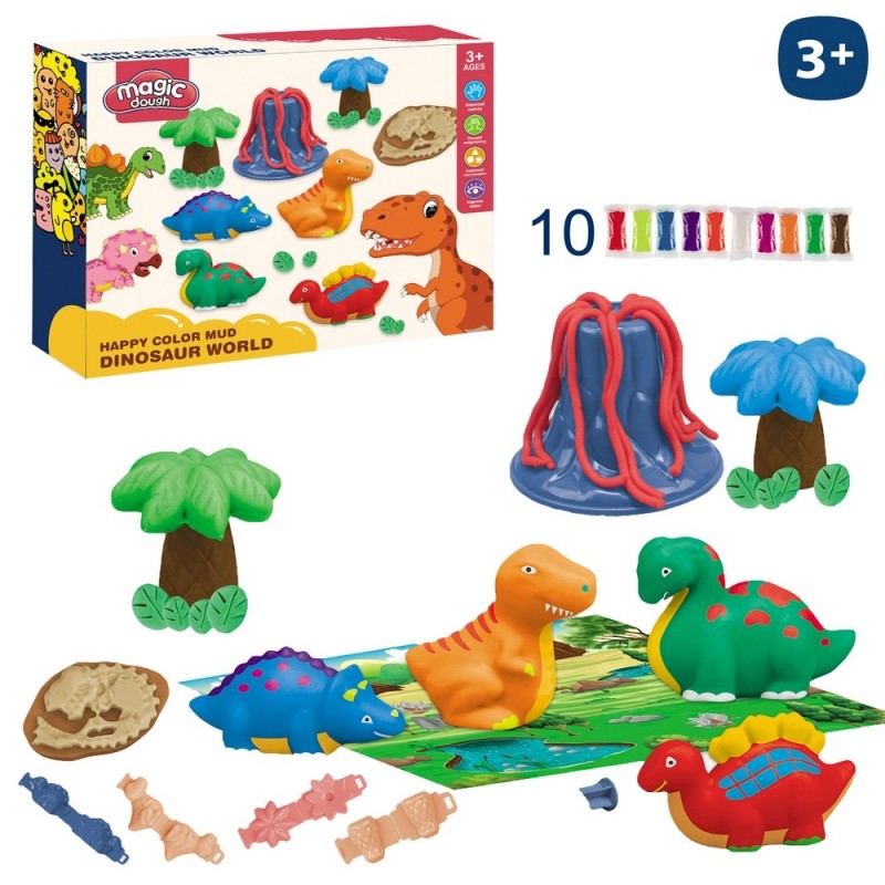 Set plastiline dinosaures 5.70 x 5.70 x 4.50 cm